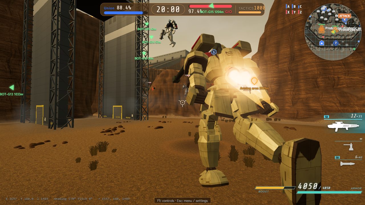 A firefight on the canyon map