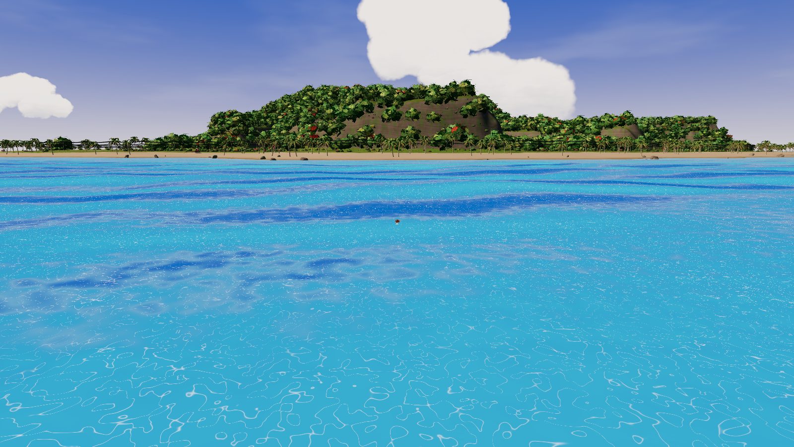 An island seen from the sea